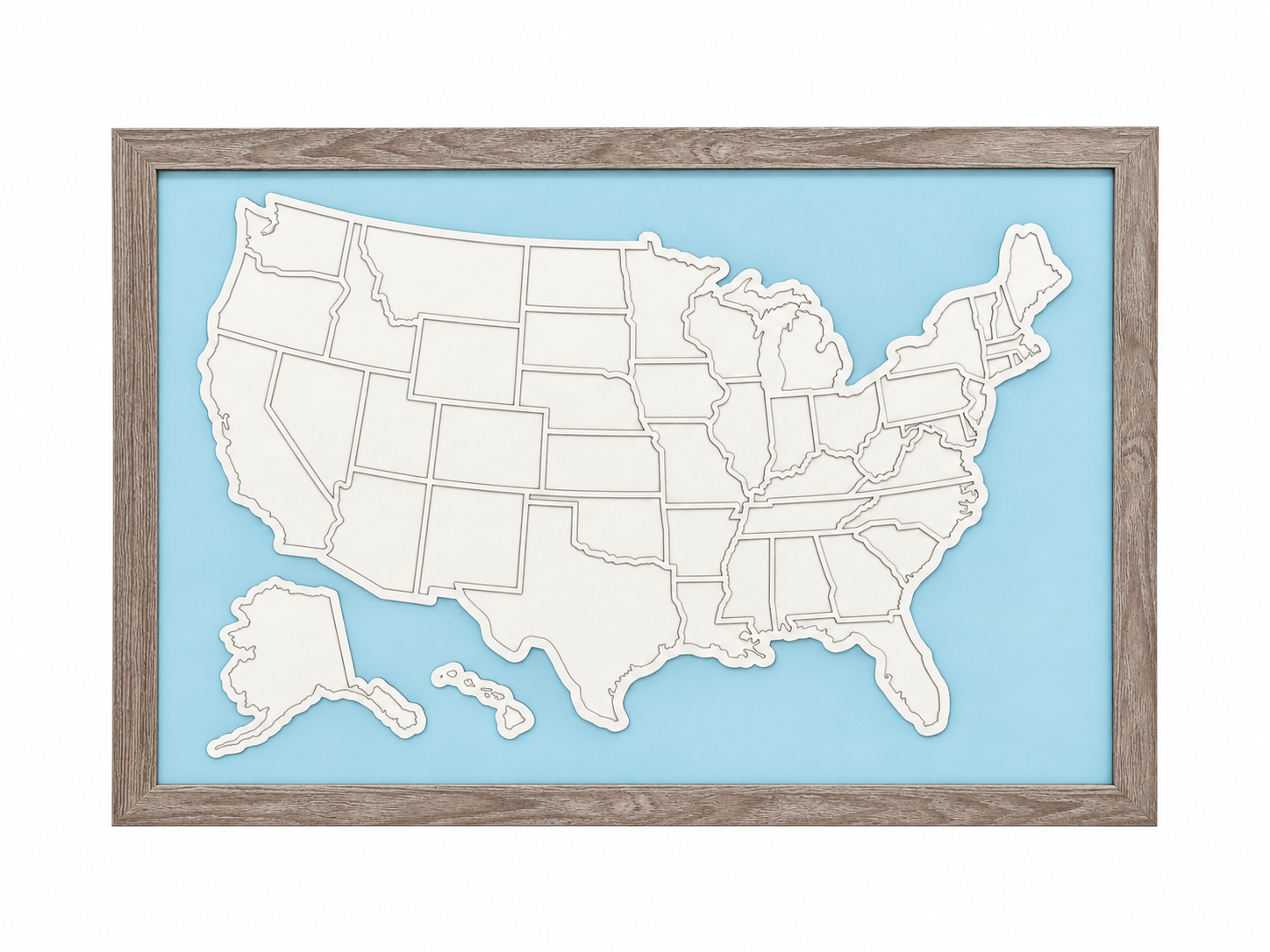 Home walnut with blue map